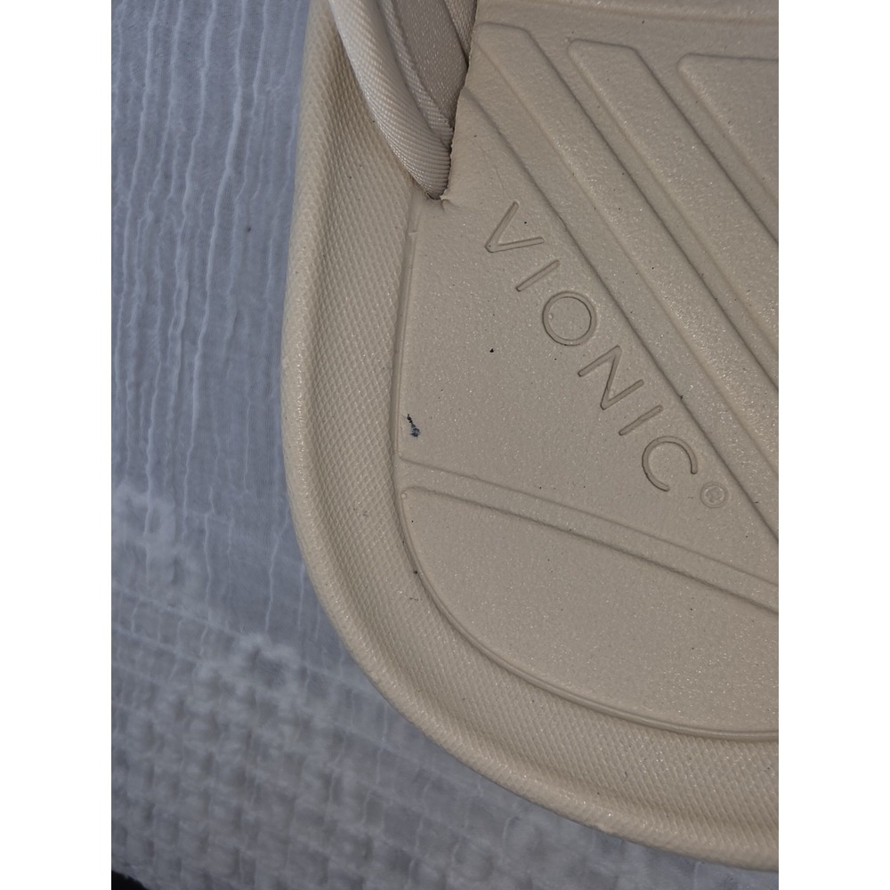 Vionic Renewal Adjustable Recovery Slide Sandals Cream Tan Women's Size 8 - Picture 9 of 16